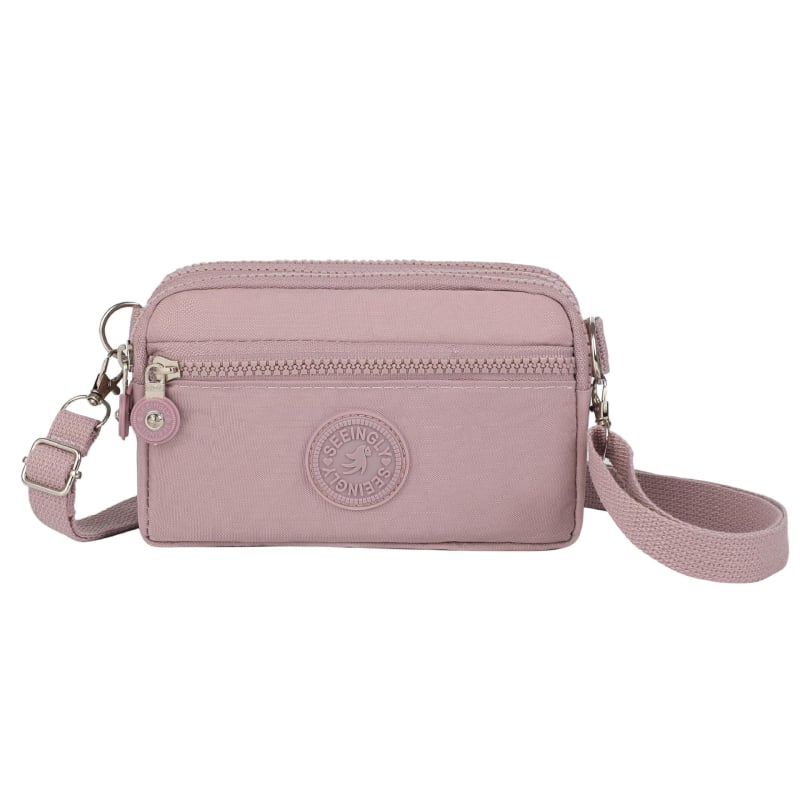 Кръстосана чанта за мобилен телефон, нейлон, стил градска простота, хоризонтална квадратна форма, с цип, тегло 0,12 кг