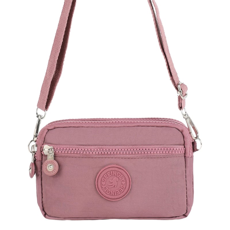 Кръстосана чанта за мобилен телефон, нейлон, стил градска простота, хоризонтална квадратна форма, с цип, тегло 0,12 кг