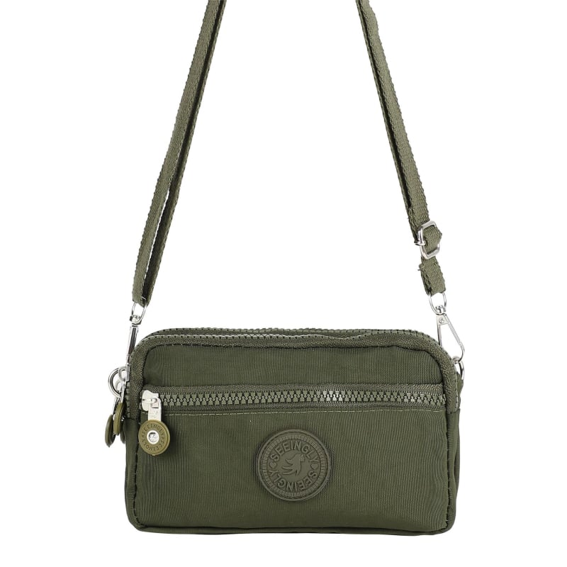 Кръстосана чанта за мобилен телефон, нейлон, стил градска простота, хоризонтална квадратна форма, с цип, тегло 0,12 кг