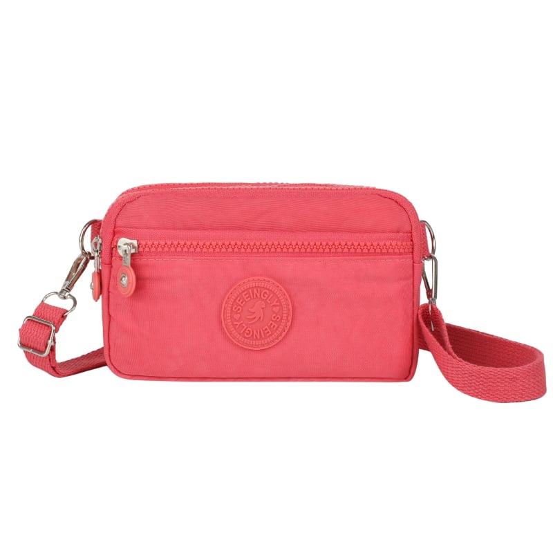 Кръстосана чанта за мобилен телефон, нейлон, стил градска простота, хоризонтална квадратна форма, с цип, тегло 0,12 кг