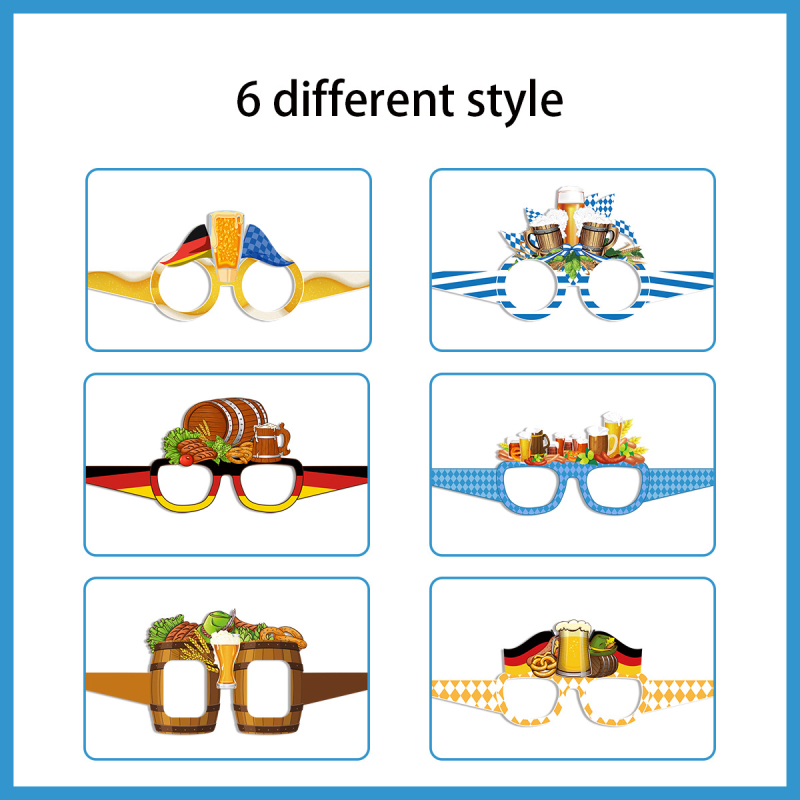 Χαρτονένια γυαλιά – προσαρμοσμένη εκτύπωση, θέμα Oktoberfest, αξεσουάρ φωτογράφισης πάρτι