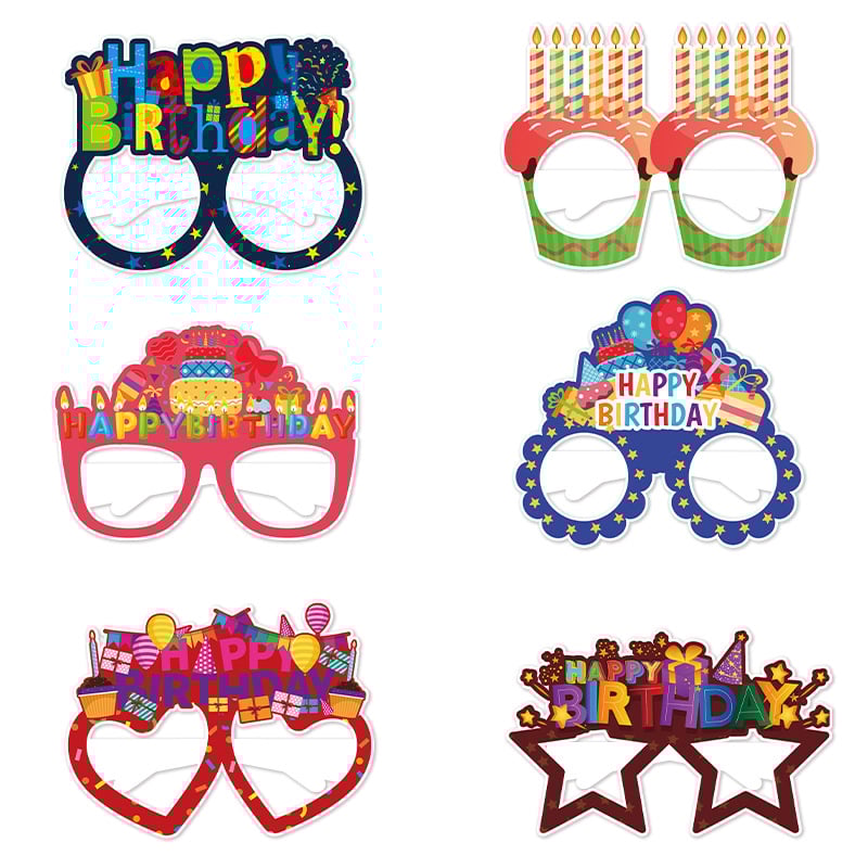 Baiya születésnapi papír szemüveg, 3D HappyBirthday dizájn, parti fotó kellék