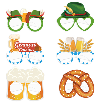 Papierové okuliare rekvizity pre Oktoberfest, tlačené, prispôsobiteľné