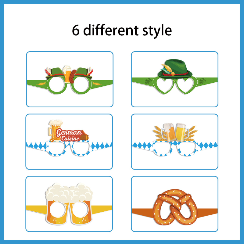Papierové okuliare rekvizity pre Oktoberfest, tlačené, prispôsobiteľné