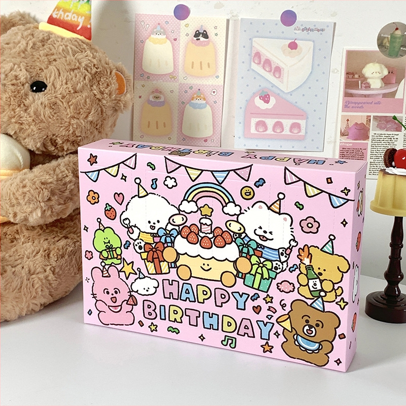 Papīra dāvanu maisiņš, rokām darināts, korejiešu stils, drukas dizains; piemērots dzimšanas dienai un Valentīna dienai