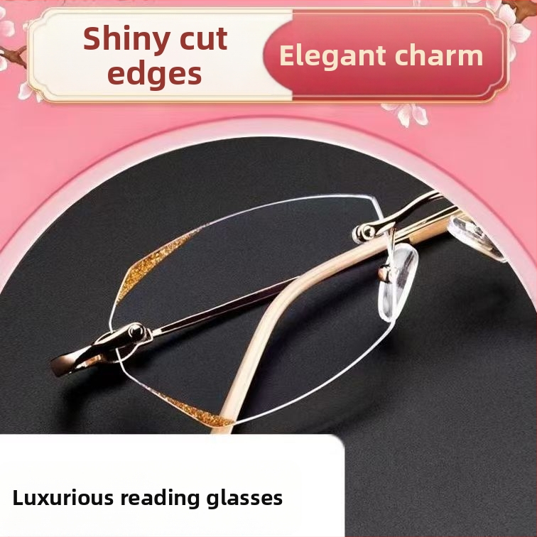 Ochelari ovali fără ramă pentru femei, lentile din rășină, anti-lumină albastră, dioptrii 0-400