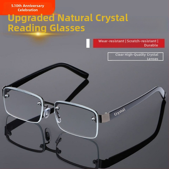Ochelari de citit fără ramă – lentile din rășină, 100D, plăci din titan, Hangley