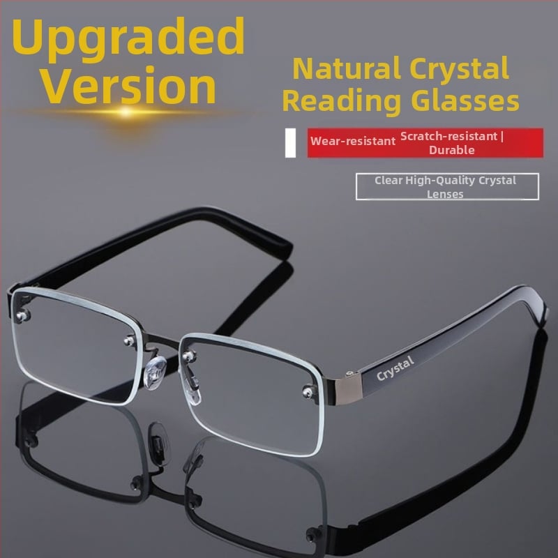 Ochelari de citit fără ramă – lentile din rășină, 100D, plăci din titan, Hangley