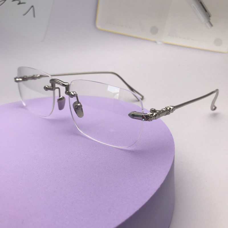 Bezokvirne naočale za čitanje s metalnim okvirom, leće od smole s zaštitom od plavog svjetla, dioptrija 0–400, poslovni minimalistički stil