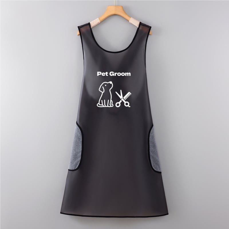 Șorț TPU fără mâneci - impermeabil, anti-păr, pentru îngrijire și baie animale de companie, îmbrăcăminte protector cu imprimeu desen animat, personalizabil