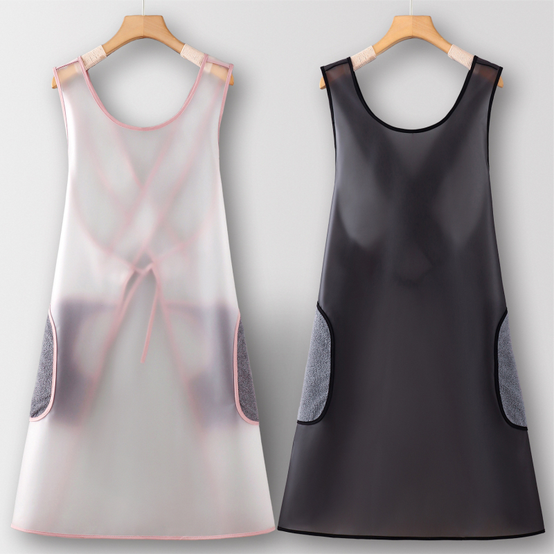 Șorț TPU fără mâneci - impermeabil, anti-păr, pentru îngrijire și baie animale de companie, îmbrăcăminte protector cu imprimeu desen animat, personalizabil