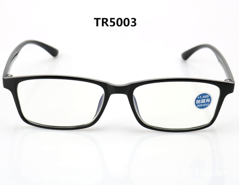 Очила за четене с лещи от смола, антисиня светлина, ретро стил, TR90 рамка, модел 5003