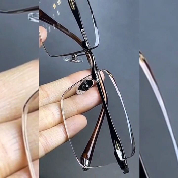 Γυαλιά χωρίς σκελετό με φακούς από φυσικό υλικό, σκελετός από κράμα τιτάνιο και μνήμη μετάλλου, τετράγωνο σχήμα για ενήλικες, χειμώνας 2024