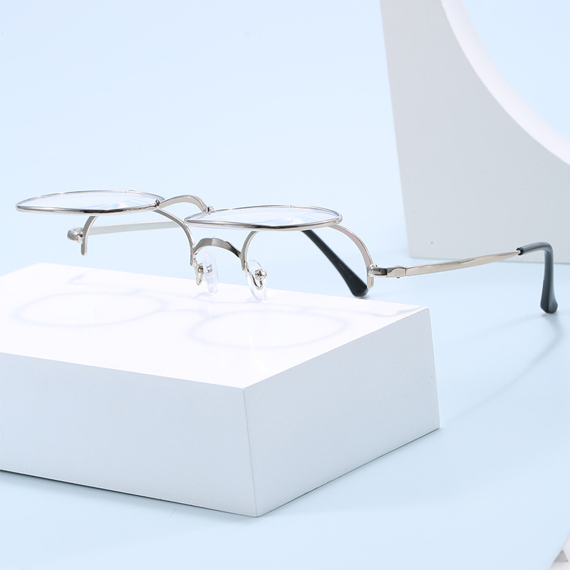 LH9113 Γυαλιά Ανάγνωσης Διπλής Χρήσης για Μακρινό και Κοντινό Διάβασμα, Αναδιπλούμενος μεταλλικός πλήρης σκελετός, Ακρυλικές φακοί με αντί-μπλε φως, Κατάλληλα για ηλικιωμένους, για περιπάτους και οδήγηση