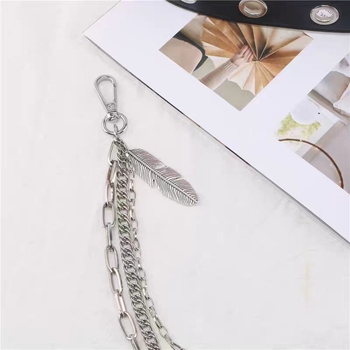 Pojas za struk s oblikom lista, metalni, elektroplatirane površine, unisex dodatak u punk hip-hop stilu