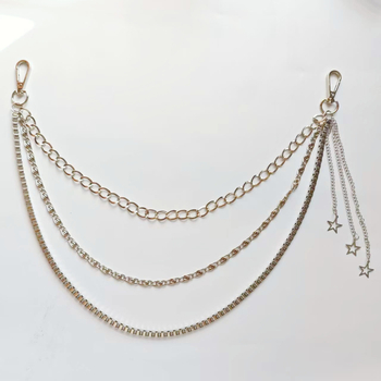 Pojas za struk s oblikom lista, metalni, elektroplatirane površine, unisex dodatak u punk hip-hop stilu