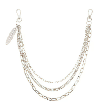 Pojas za struk s oblikom lista, metalni, elektroplatirane površine, unisex dodatak u punk hip-hop stilu