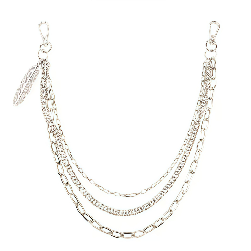 Pojas za struk s oblikom lista, metalni, elektroplatirane površine, unisex dodatak u punk hip-hop stilu