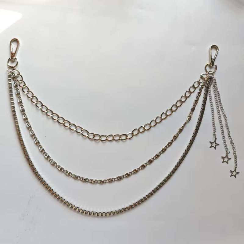 Pojas za struk s oblikom lista, metalni, elektroplatirane površine, unisex dodatak u punk hip-hop stilu