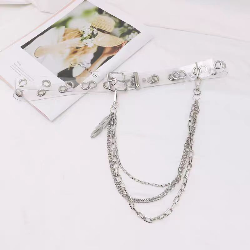 Pojas za struk s oblikom lista, metalni, elektroplatirane površine, unisex dodatak u punk hip-hop stilu