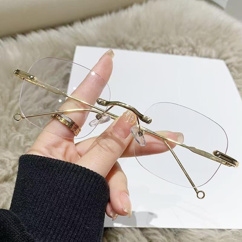 Naočale za čitanje bez okvira, zaštita od plavog svjetla, za žene, metalni okvir