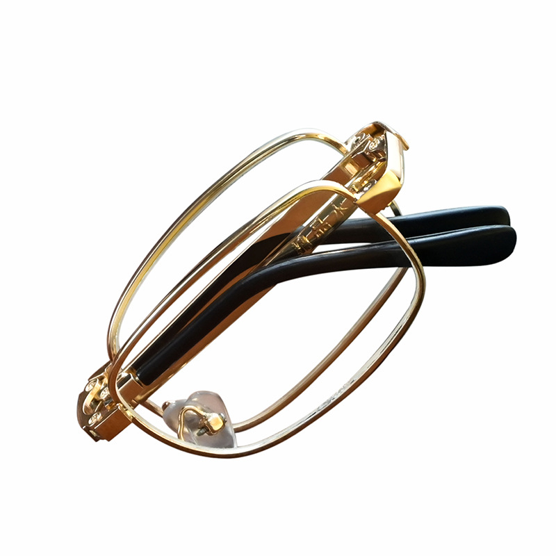 Presbiopijske naočale s automatskom prilagodbom dioptrije, staklo leće, metalni okvir, puni okvir, kvadratni oblik, vintage stil za starije muškarce