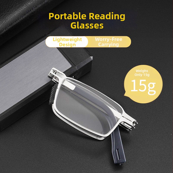 Skaitimo akiniai su dervos lęšiais, anti-mėlynos šviesos filtras, pilnas metalo rėmas, kvadratinis stilius, pavasaris 2025