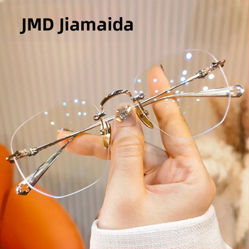 Be rėmelių skaitymo akiniai, anti-mėlynosios šviesos, PC lęšiai, kvadratinis metalinis rėmas, tinka dideliems veidams