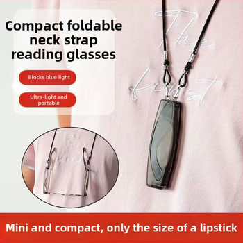 Skaitymo akiniai, sulankstomi aplink kaklą, mėlynos šviesos apsauga, pilnas rėmas, metaliniai rėmai