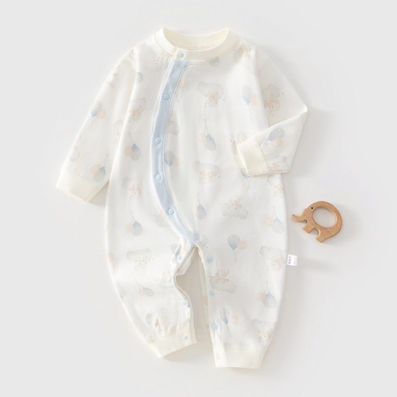 Kombinezon od pamuka za novorođenčad, dugi rukavi, bez kapuljače, kosi prednje zatvaranje, unisex