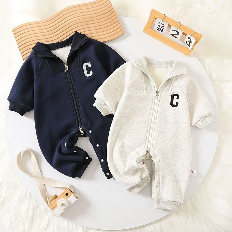 Kombinezon za bebe za proljeće i jesen, 0–6 mjeseci, unisex, pamuk romper s zatvaračem, korejski stil