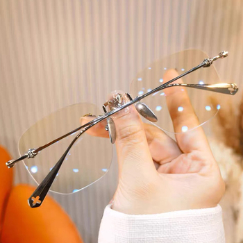 Be rėmų skaitymo akiniai su PC lęšiais, anti-mėlynos šviesos filtru, ultra lengvi, vyresnio amžiaus vyrams