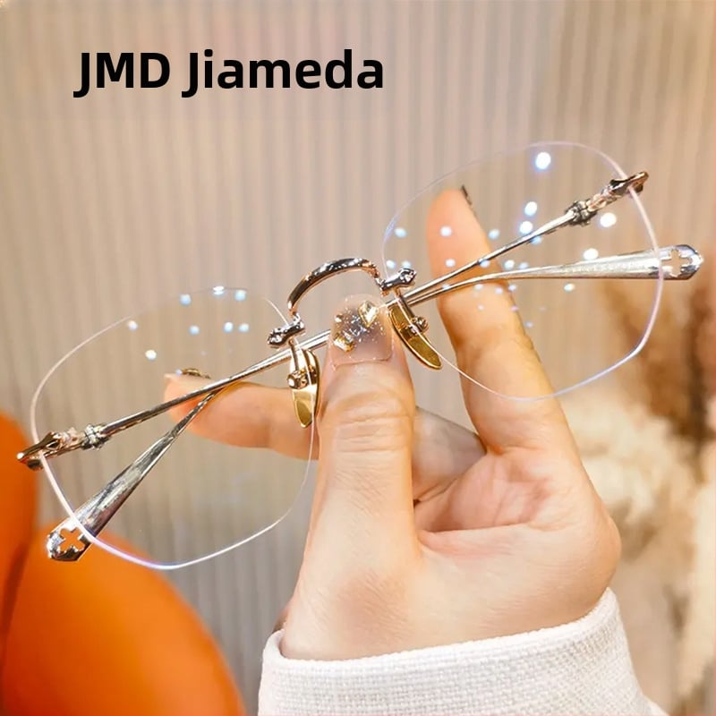 Be rėmų skaitymo akiniai su PC lęšiais, anti-mėlynos šviesos filtru, ultra lengvi, vyresnio amžiaus vyrams