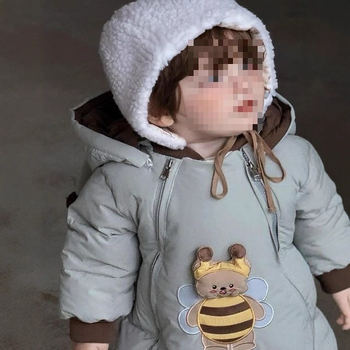 Kombinezon s kapuljom za novorođenčad, debela fleec podstava, poliester tkanina, unisex