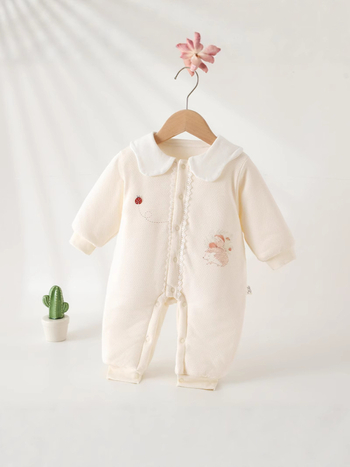 150 g zimski pamukasti kombinezon za bebe, topao, 100% pamuk, s rever ovratnikom, debeli dizajn