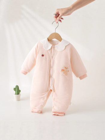 150 g zimski pamukasti kombinezon za bebe, topao, 100% pamuk, s rever ovratnikom, debeli dizajn