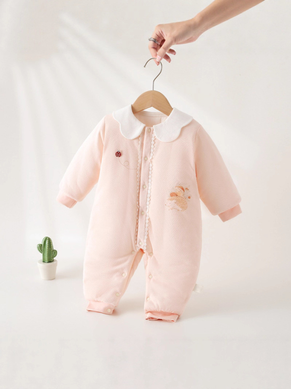 150 g zimski pamukasti kombinezon za bebe, topao, 100% pamuk, s rever ovratnikom, debeli dizajn
