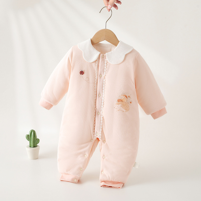 150 g zimski pamukasti kombinezon za bebe, topao, 100% pamuk, s rever ovratnikom, debeli dizajn