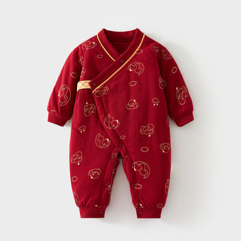 Novorođeni pamuk romper s podstavom, duga rukava, unisex, bez kapulje, bočno zatvaranje