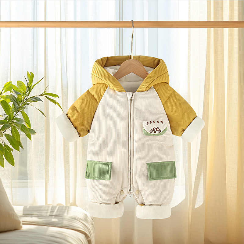 Kapuljačasti debeli najlonski kombinezon za bebe i djecu od 1 do 3 godine, unisex, zatvarač, zimsko–proljetno–jesensko izdanje