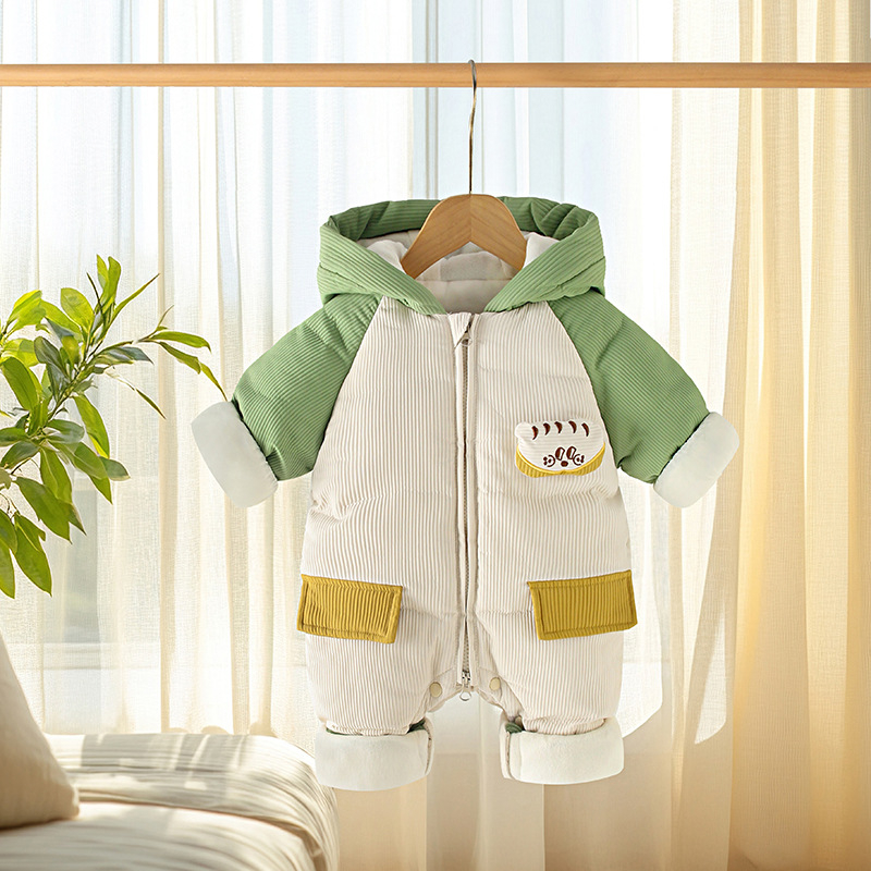 Kapuljačasti debeli najlonski kombinezon za bebe i djecu od 1 do 3 godine, unisex, zatvarač, zimsko–proljetno–jesensko izdanje