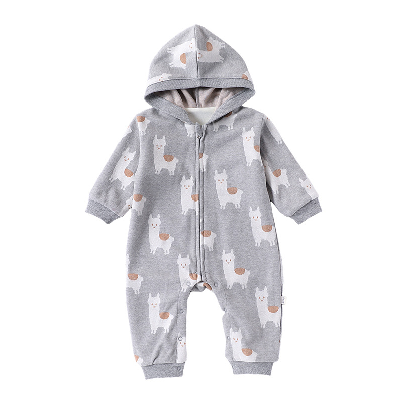 Kombinezon s kapuljom i zatvaračem za djecu zimi, unisex, dugi rukavi, 40% poliester