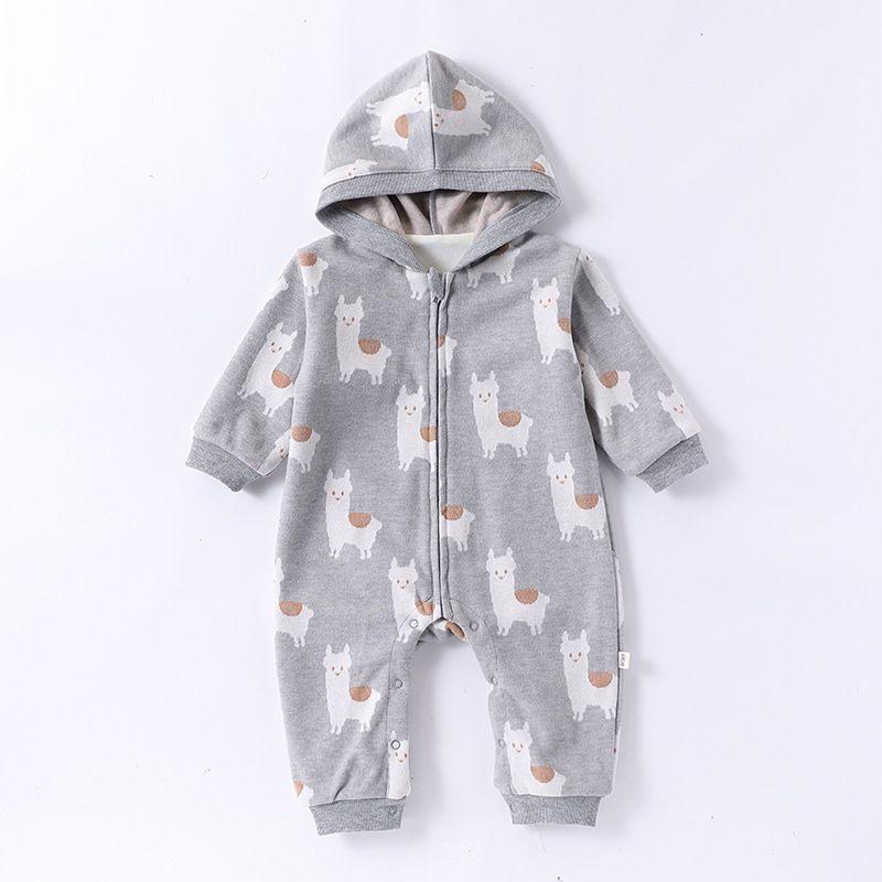 Kombinezon s kapuljom i zatvaračem za djecu zimi, unisex, dugi rukavi, 40% poliester