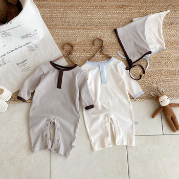 Bebin romper u korejskom stilu s odvojivom kapuljom, dugi rukavi, proljeće–jesen, materijal 46% rayon, 46% pamuk, 8% spandeks