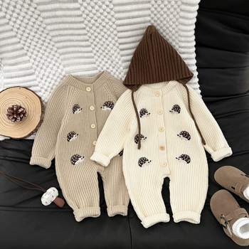 Bebin kombinezon s pletenim džemperom, dugi rukavi, unisex, korejski stil, 50% akril