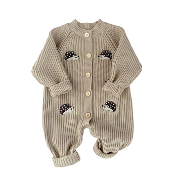 Bebin kombinezon s pletenim džemperom, dugi rukavi, unisex, korejski stil, 50% akril