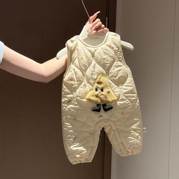 Kombinezon za bebe i malu djecu s punom vestom – bez rukava, preko glave, unisex, cartoon stil, jesen-zima