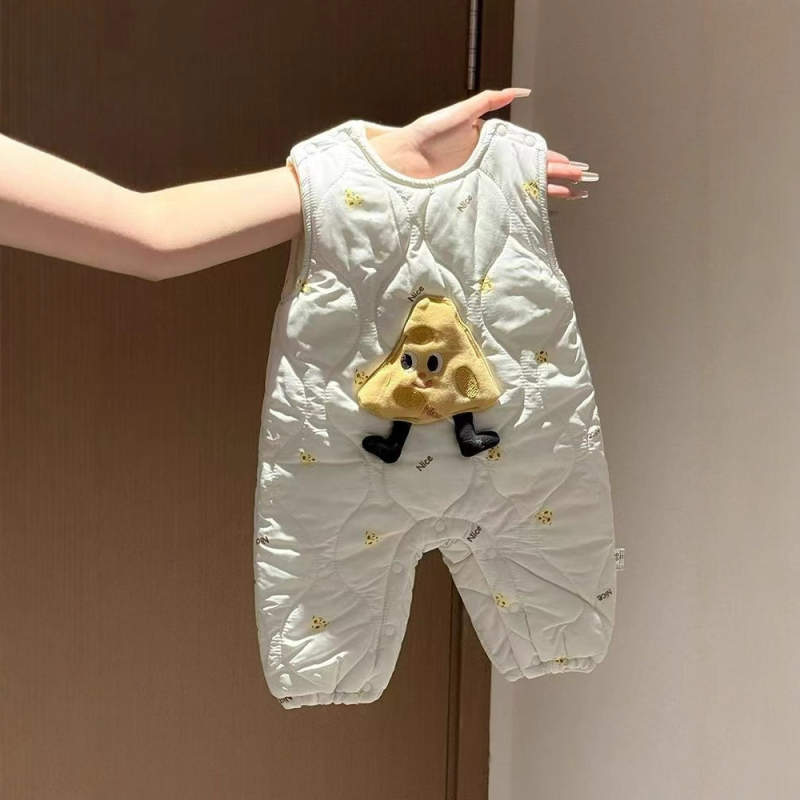 Kombinezon za bebe i malu djecu s punom vestom – bez rukava, preko glave, unisex, cartoon stil, jesen-zima
