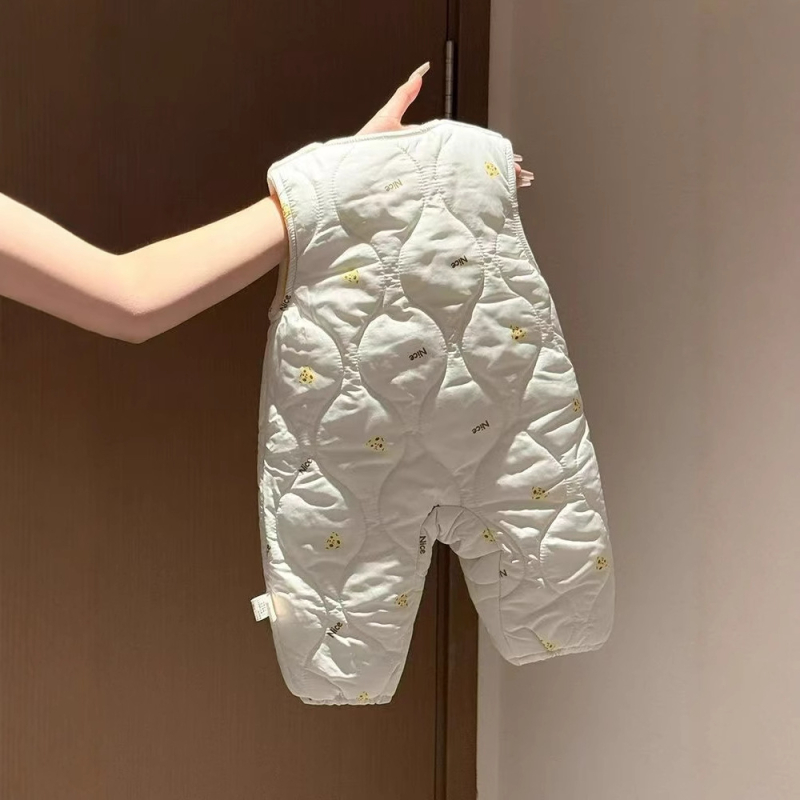 Kombinezon za bebe i malu djecu s punom vestom – bez rukava, preko glave, unisex, cartoon stil, jesen-zima