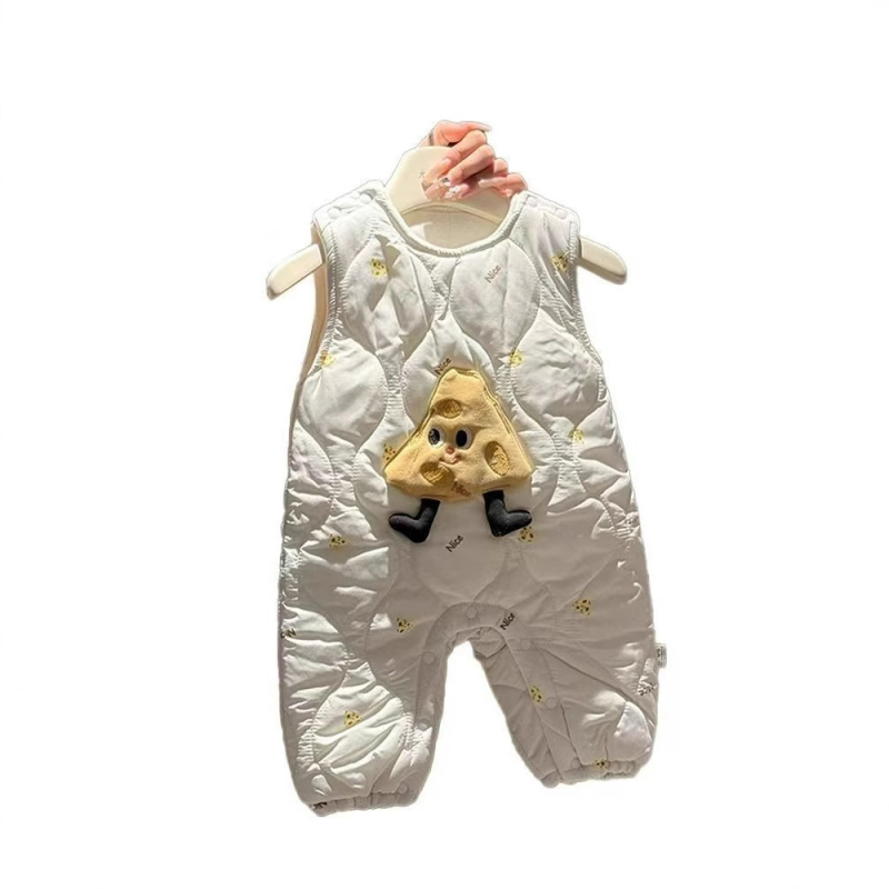 Kombinezon za bebe i malu djecu s punom vestom – bez rukava, preko glave, unisex, cartoon stil, jesen-zima